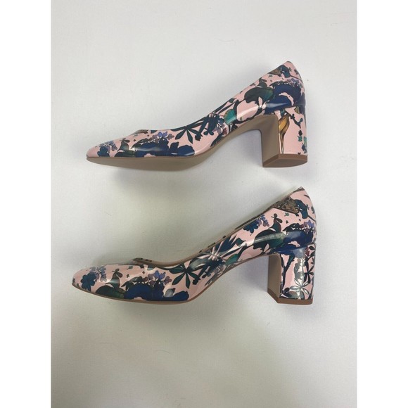 Zara Basic Tropical Animal Floral Pink Block Heel EU Size 36 (us size 6) NEW - Picture 2 of 13